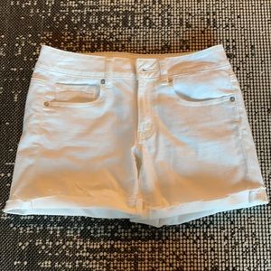 White denim shorts